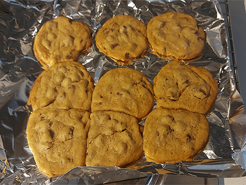 Fresh out of the oven chocolate chip cookies