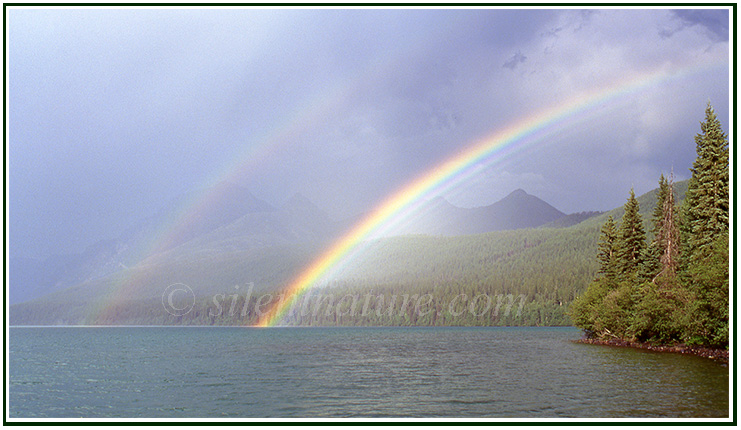 Double Rainbow over Bowman Lake