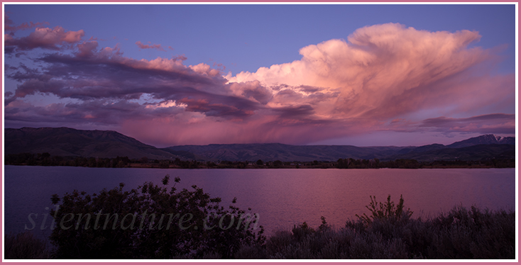 Unbelievably dramatic sunset cloud over Pineview Reservoir.