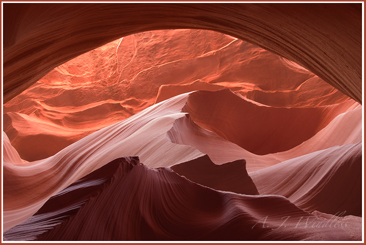 From inside this Arizona slot canyon, looking up gives you an amazing view.