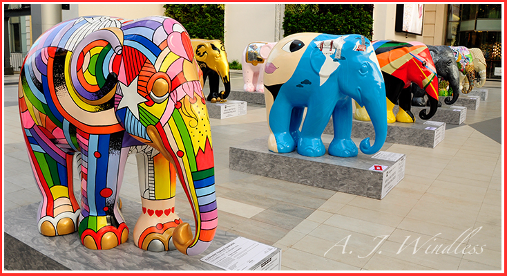 Thai artists have done an amazing job of making these beautifully painted elephants.