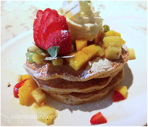 These tropical pancakes are as delicious as they look.